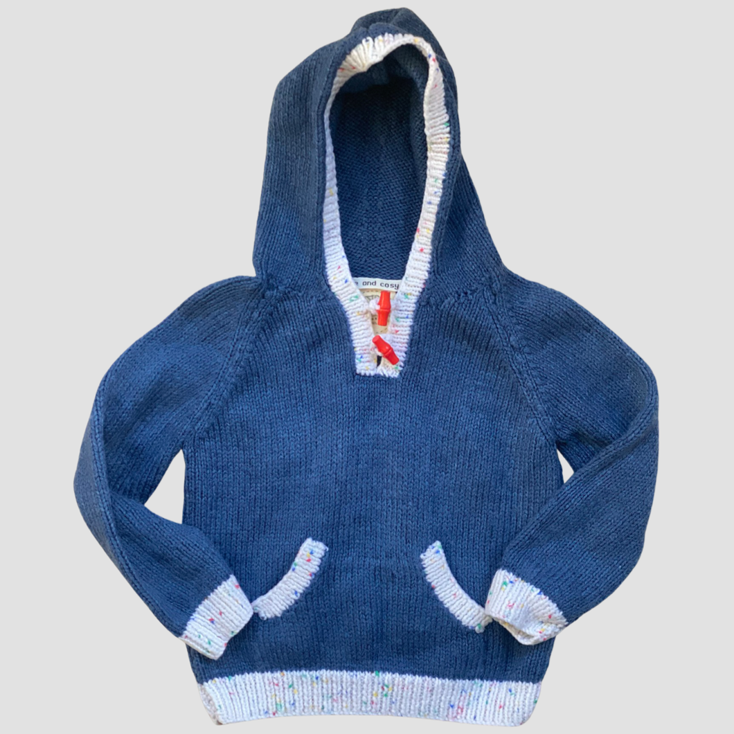 1-2 years - Navy hooded jumper