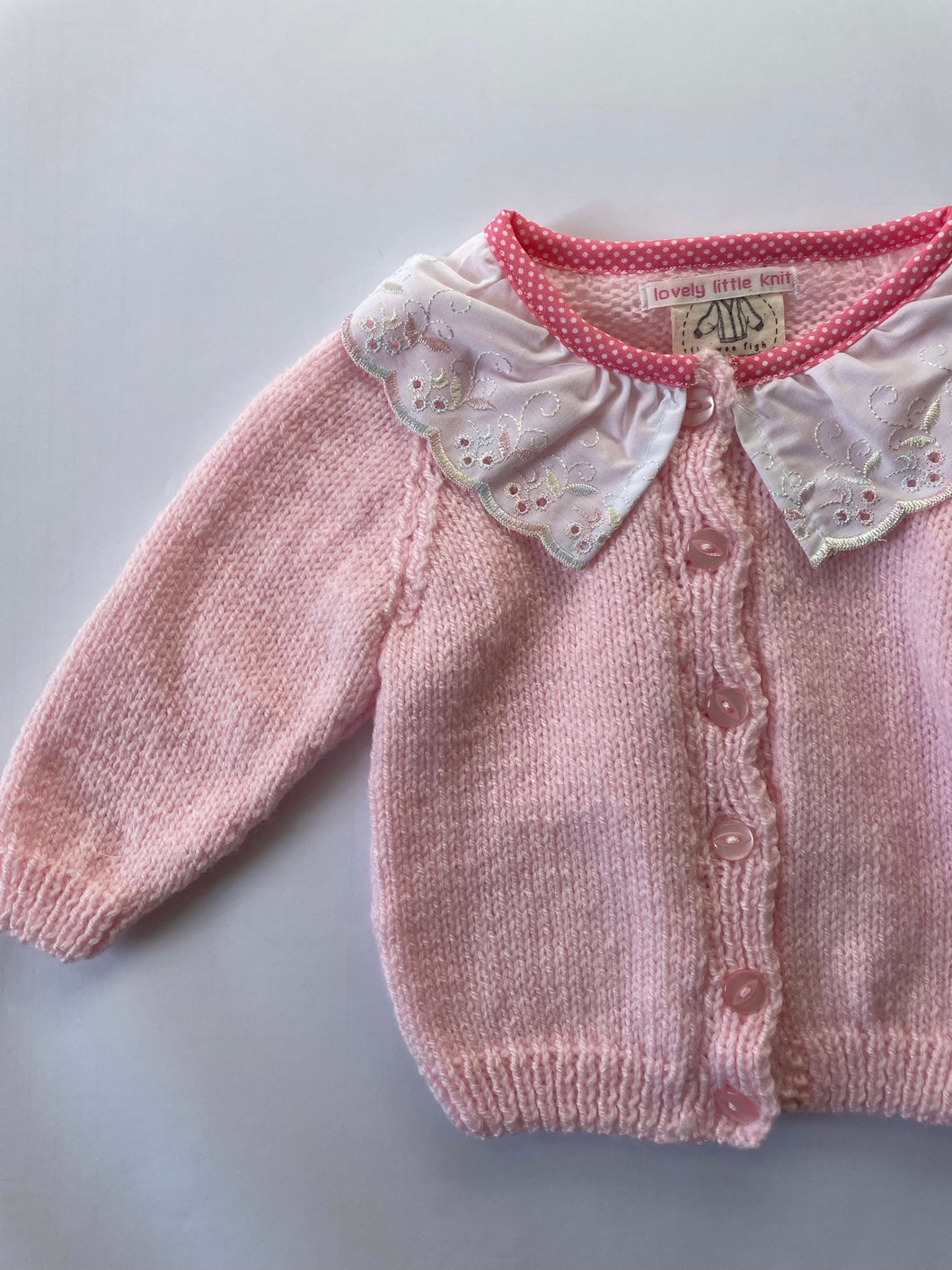 0-6 months - Pink frilly cardigan