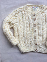 Load image into Gallery viewer, 1-2 years - Slouchy cream Aran cardigan
