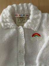 Load image into Gallery viewer, 0-3 months - White collared rainbow cardigan
