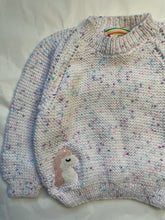 Load image into Gallery viewer, 1-2 years - White fleck ‘Unicorn’ jumper

