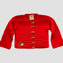 Load image into Gallery viewer, 1-2 years - Red “Hedgehog” cardigan
