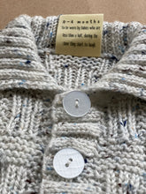 Load image into Gallery viewer, 0-6 months - Grey fleck “Lamb” cardigan
