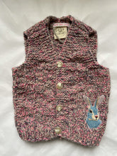 Load image into Gallery viewer, 1-2 years - Pink and purple “Mountain Hare” waistcoat
