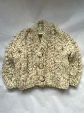 Load image into Gallery viewer, 0-6 months - Chunky oatmeal fleck Aran cardigan
