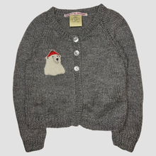 Load image into Gallery viewer, 3-4 years - Grey Polar Bear sparkly cardigan
