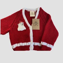 Load image into Gallery viewer, 1-2 years - Red glitter Polar Bear cardigan
