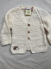 Load image into Gallery viewer, 06-12 months - Cream Aran hedgehog cardigan
