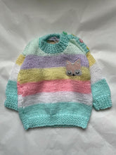 Load image into Gallery viewer, 0-6 months - Rainbow pastel “Fox” jumper
