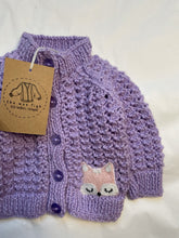 Load image into Gallery viewer, Newborn - Purple Fox cardigan
