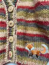 Load image into Gallery viewer, 0-6 months - Autumnal striped “Fox” cardigan
