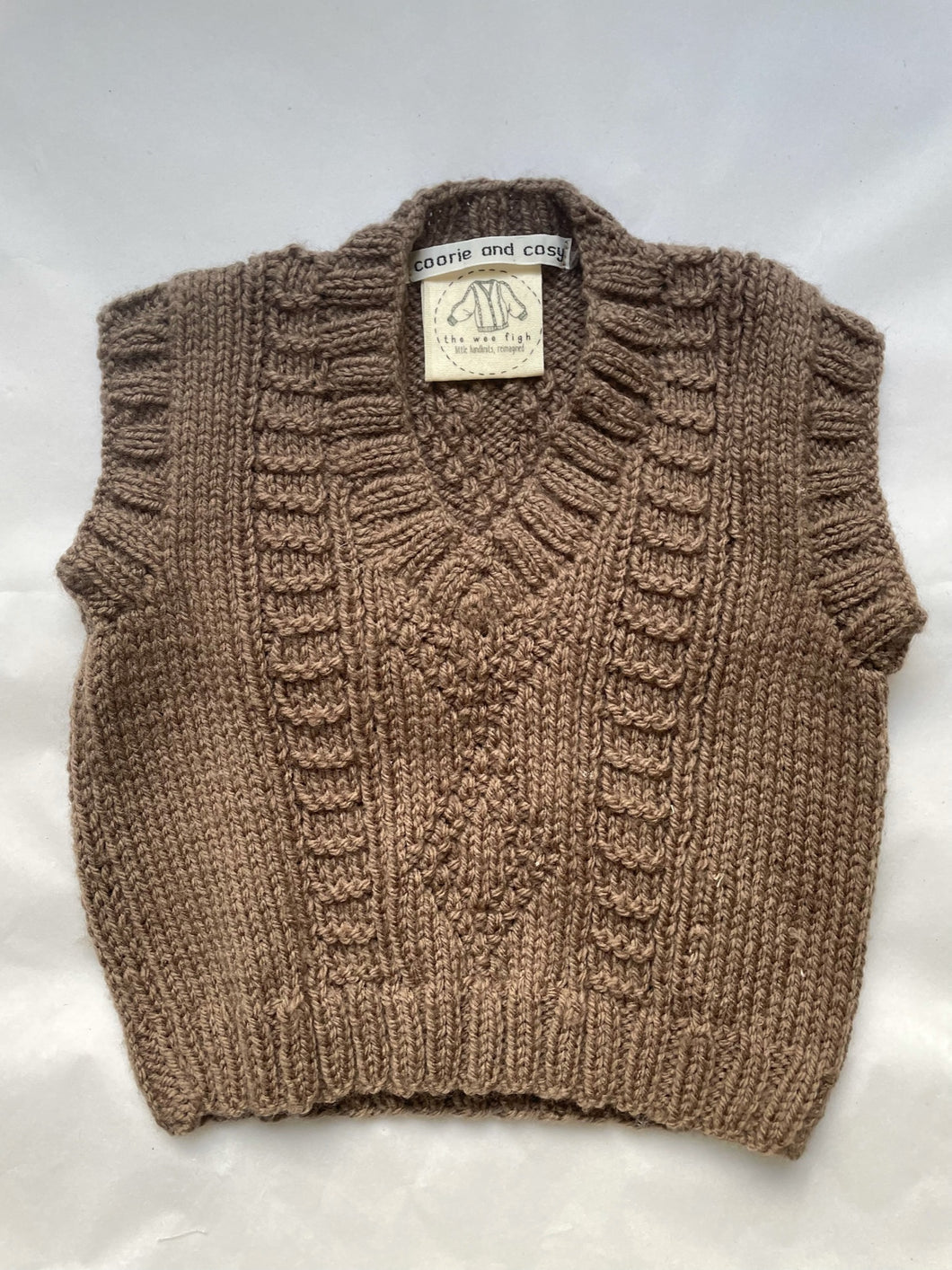 0-6 months - Brown knitted vest
