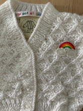 Load image into Gallery viewer, 0-3 months - White textured rainbow slouchy cardigan
