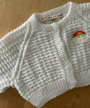 Load image into Gallery viewer, 0-3 months - White textured rainbow slouchy knit
