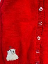 Load image into Gallery viewer, 7-8 years - Red Polar Bear cardigan
