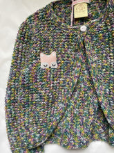 Load image into Gallery viewer, 3-4 years - Rainbow “Fox” cardigan with matching hat and scarf
