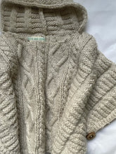 Load image into Gallery viewer, 3-4 years - Oatmeal Aran “Hedgehog” poncho
