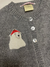 Load image into Gallery viewer, 3-4 years - Grey Polar Bear sparkly cardigan
