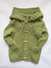 Load image into Gallery viewer, 3-4 years - Green hooded cardigan
