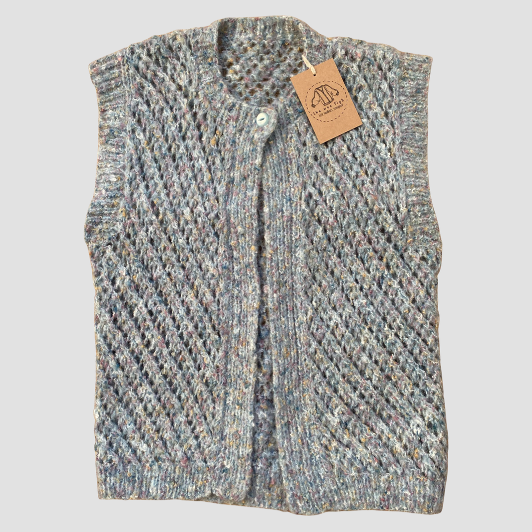Size 10-12 - Dusty blue fleck waistcoat