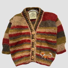 Load image into Gallery viewer, 0-6 months - Autumnal striped “Fox” cardigan

