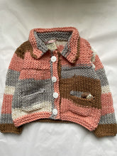 Load image into Gallery viewer, 2-3 years - Pink, grey and brown “Hedgehog” cardigan
