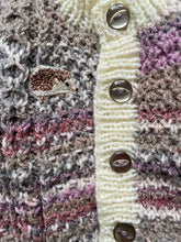 Load image into Gallery viewer, Newborn - Purple striped “Hedgehog” cardigan
