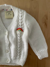 Load image into Gallery viewer, 0-3 months - White rainbow cardigan

