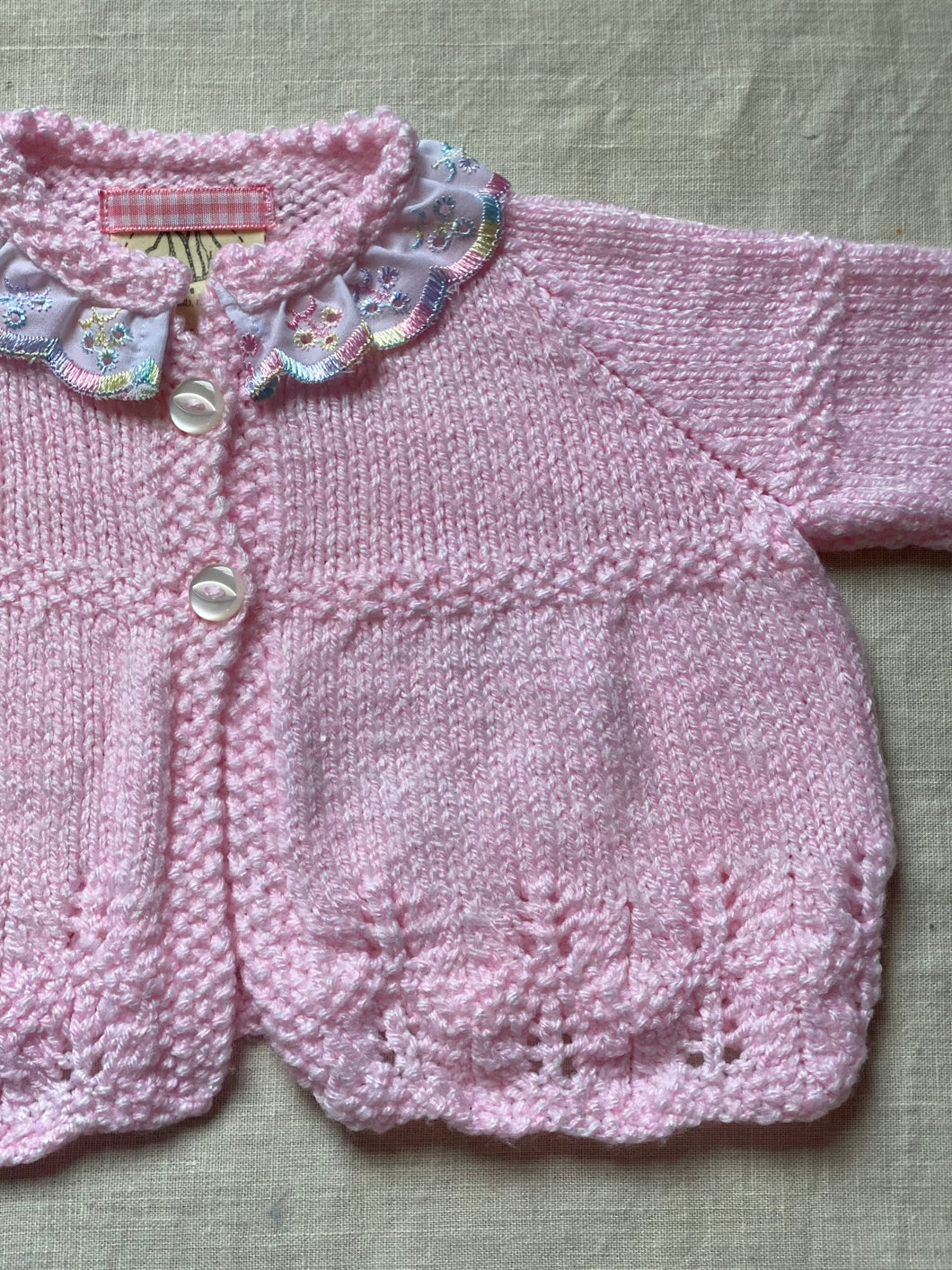 0-6 months - Pink swing frilly cardigan