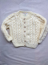 Load image into Gallery viewer, 1-2 years - Slouchy cream Aran cardigan

