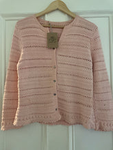 Load image into Gallery viewer, Size 10-12 - Blush crocheted cardigan
