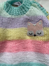 Load image into Gallery viewer, 0-6 months - Rainbow pastel “Fox” jumper
