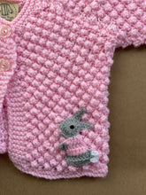 Load image into Gallery viewer, 0-6 months - Pink popcorn “Bunny” cardigan
