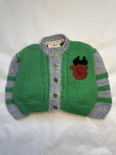 Load image into Gallery viewer, 0-3 months - Green and grey Rudolph cardigan
