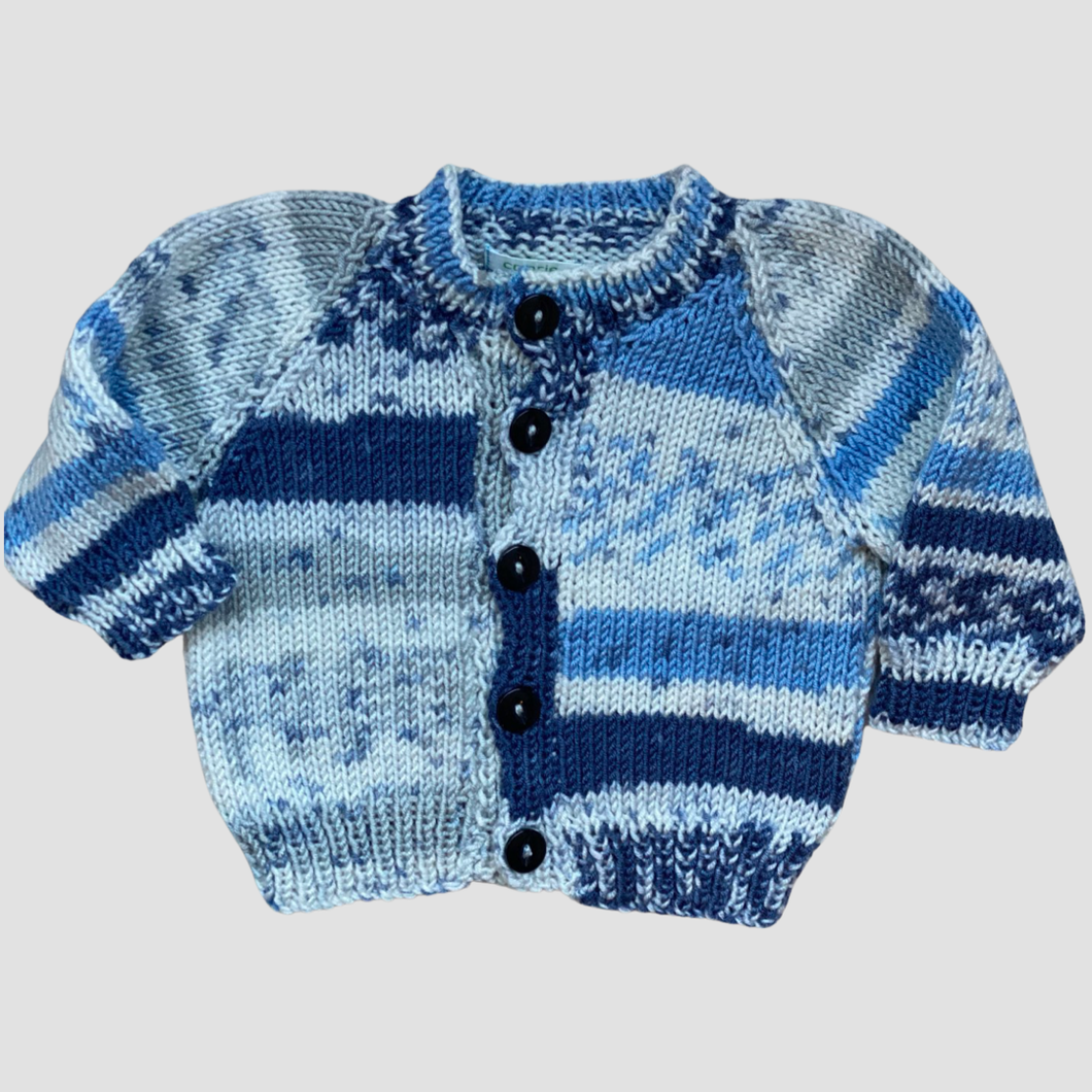 0-6 months - Blue patterned cardigan