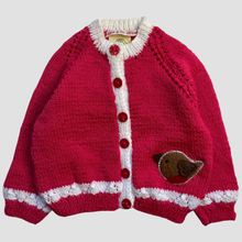 Load image into Gallery viewer, 1-2 years - Berry red Robin cardigan
