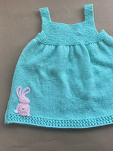 Load image into Gallery viewer, 0-6 months - Mint green knitted “Bunny” dress
