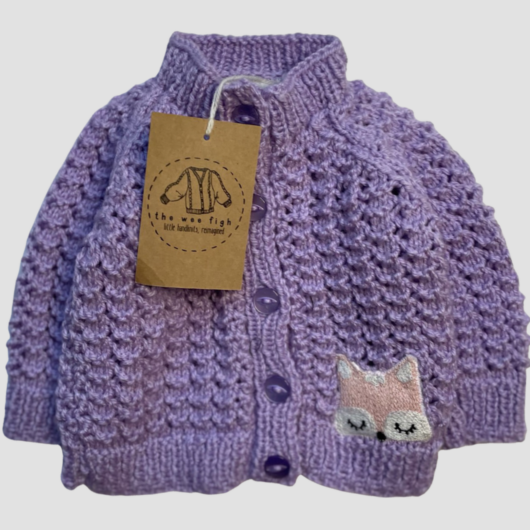 Newborn - Purple Fox cardigan