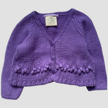 Load image into Gallery viewer, 06-12 months - Violet pom pom cardigan
