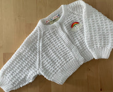 Load image into Gallery viewer, 0-3 months - White textured rainbow slouchy knit
